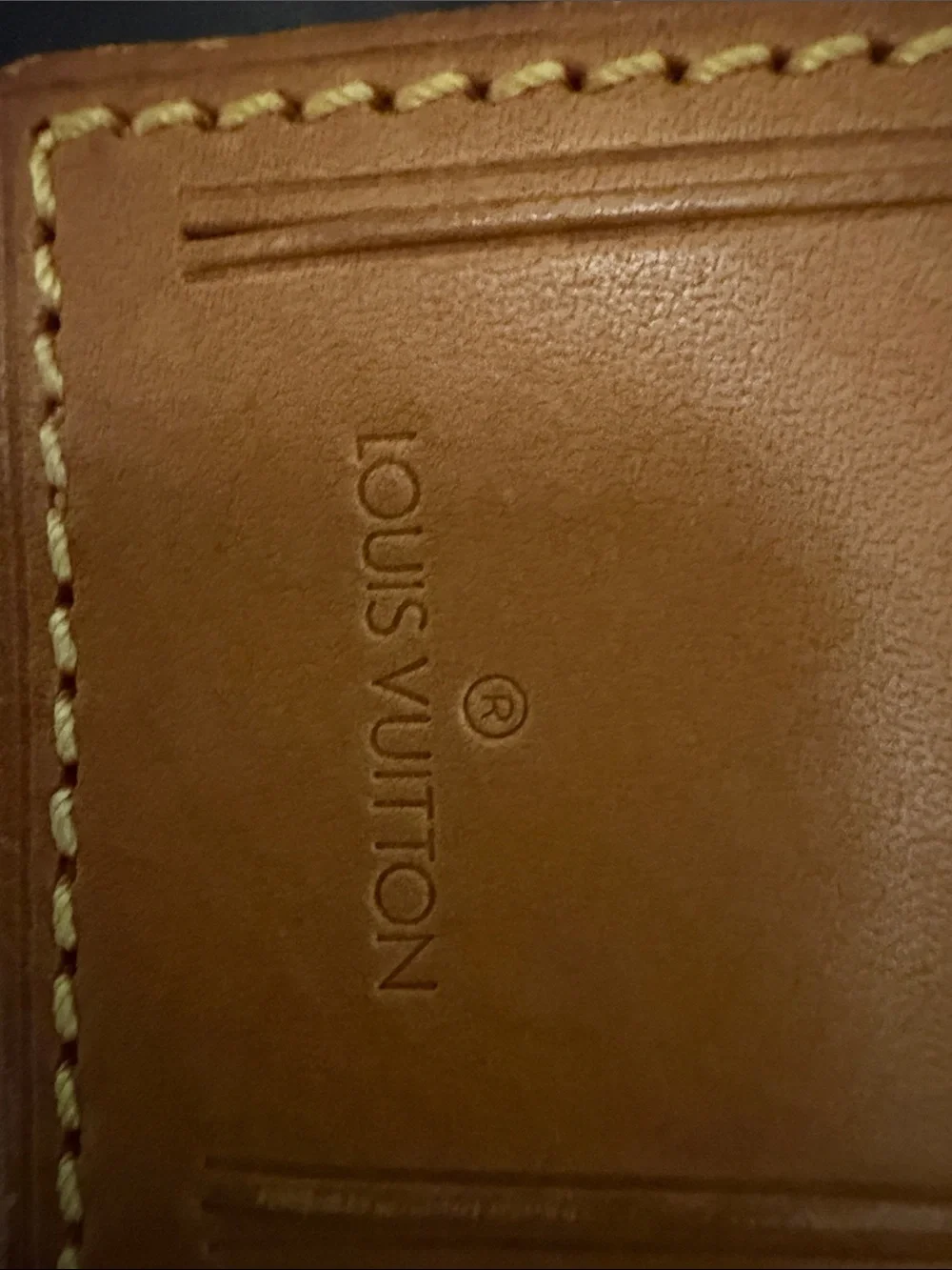 Louis Vuitton Tan Leather Luggage Tag and Belt Set